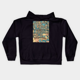 Phoenix Map Pattern in Mid Century Pastel Kids Hoodie